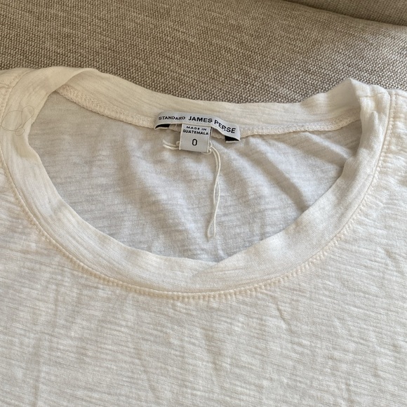 James Perse Sheet Slub Crew Neck Tee Short Sleeve T-Shirt White Size 0/XS - Picture 3 of 7